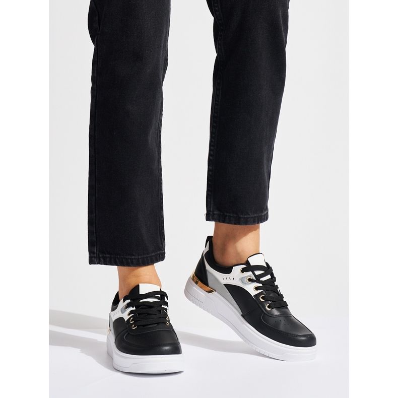 Scarpe sportive con piattaforma nera nero 1