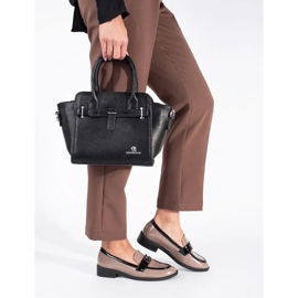 Mocassini da donna in vernice beige e nera 2