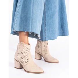 Seastar Stivali da cowboy traforati beige da donna 1