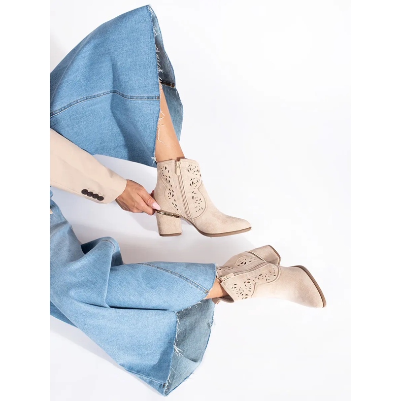 Seastar Stivali da cowboy traforati beige da donna 2