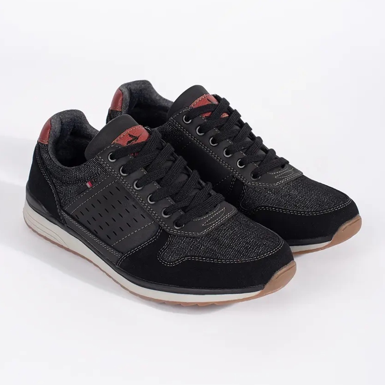 Vico Scarpe sportive stringate da uomo nere nero 1