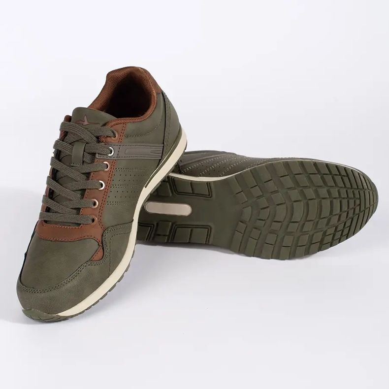 Vico Scarpe sportive da uomo comode verdi e marroni verde 2