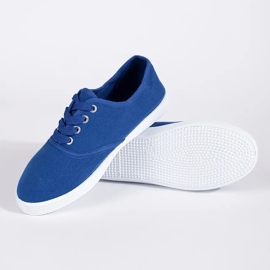 Sneakers da bambino blu con lacci 2