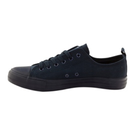 Scarpe da donna allacciate sneakers American Club LH08 blu navy 2