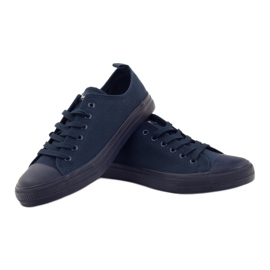 Scarpe da donna allacciate sneakers American Club LH08 blu navy 4