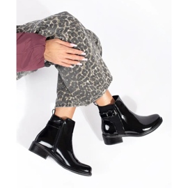 Stivaletti Chelsea da donna in vernice nera nero 1