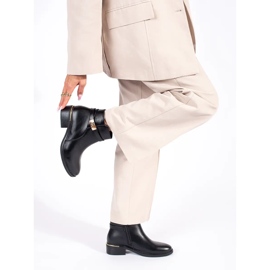 Stivaletti da donna neri con elementi dorati nero 2