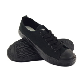 Scarpe da donna sneakers legate nere American Club LH07/19 nero 3
