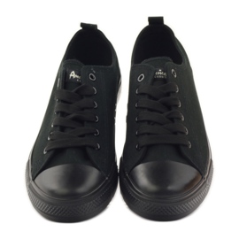 Scarpe da donna sneakers legate nere American Club LH07/19 nero 4