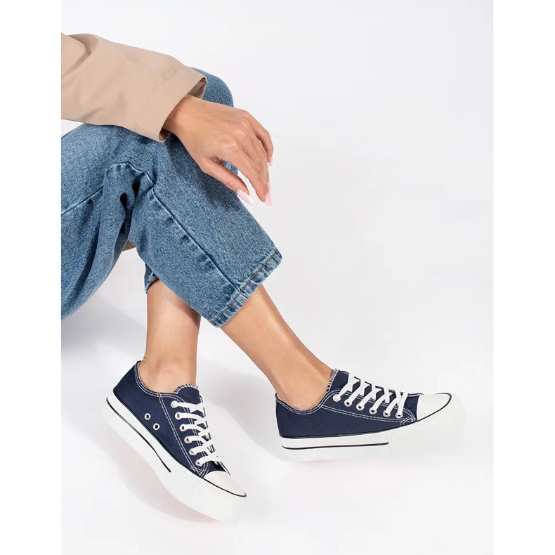 Seastar Classiche sneakers stringate da donna blu navy con plateau 2