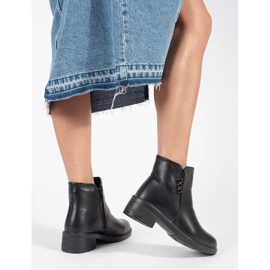 Stivaletti classici neri da donna con tacco basso nero 2