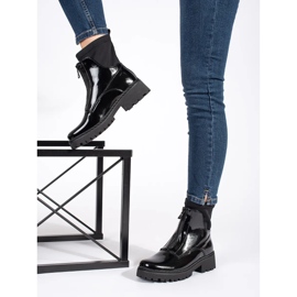 Goodin Stivaletti da donna in vernice nera con cerniera nero 2