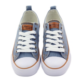 American Club Sneaker americane in jeans bianco marrone blu 4