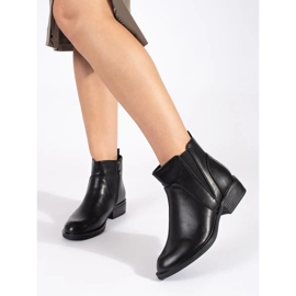 Stivaletti Chelsea neri da donna con tacco basso nero 2