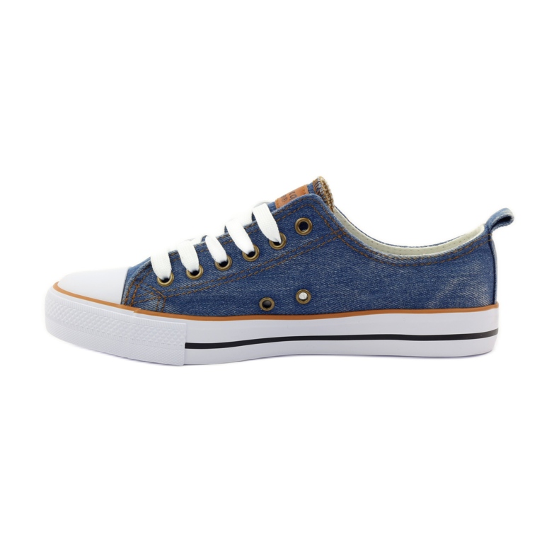 American Club DK jeans Sneakers americane bianca marrone blu 2