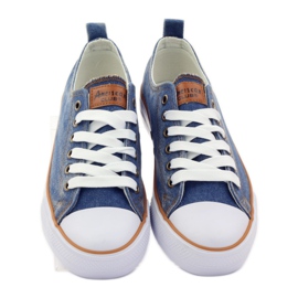 American Club DK jeans Sneakers americane bianco marrone blu 4