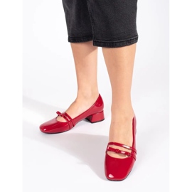 Goodin Décolleté in vernice rossa con tacco basso rosso 1