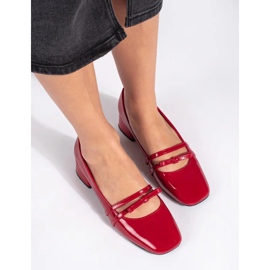 Goodin Décolleté in vernice rossa con tacco basso rosso 2