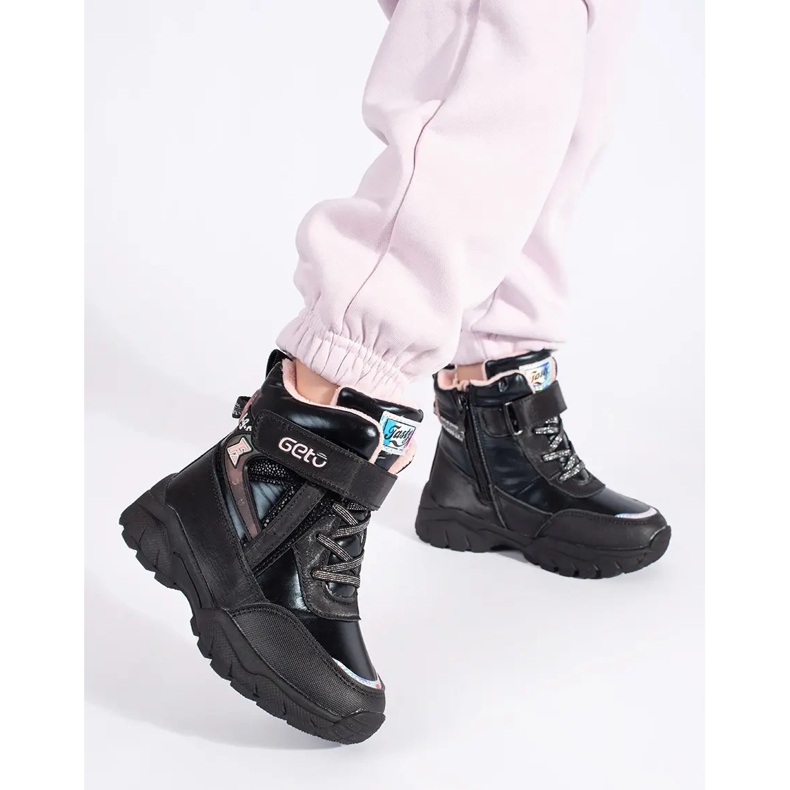 Scarpe nere da ragazza con suola spessa nero 1
