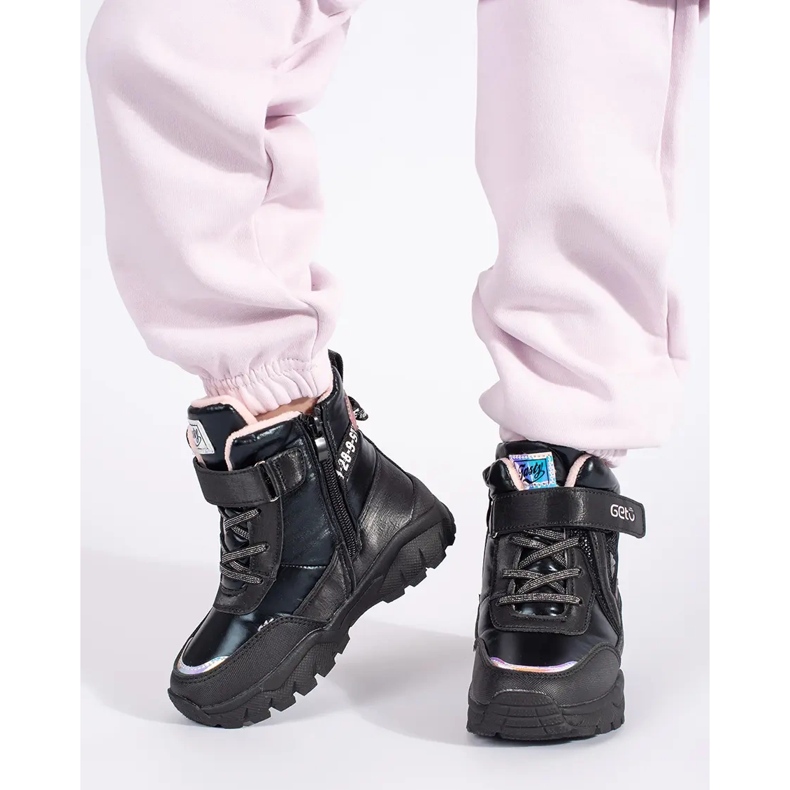 Scarpe nere da ragazza con suola spessa nero 2
