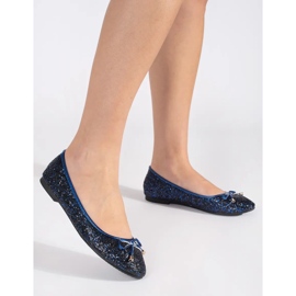 Ballerine lucide blu navy con fiocco 1