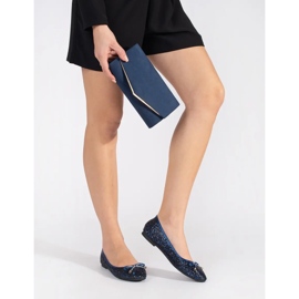 Ballerine lucide blu navy con fiocco 2