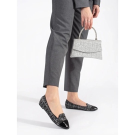 Ballerine basse da donna bianche e nere nero 1