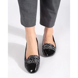 Ballerine basse da donna bianche e nere nero 2