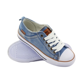 American Club Sneaker americane in jeans blu marrone 3