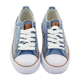 American Club Sneaker americane in jeans blu marrone 4