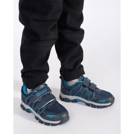 Scarpe sportive da bambino blu navy con velcro 1