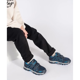 Scarpe sportive da bambino blu navy con velcro 2