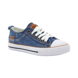 American Club DK jeans Sneakers americane blu marrone 1