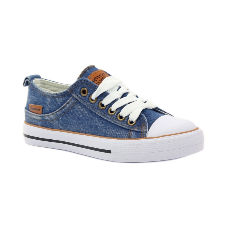 American Club DK jeans Sneakers americane blu marrone 1