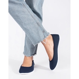 Ballerine da donna in tessuto blu navy 1