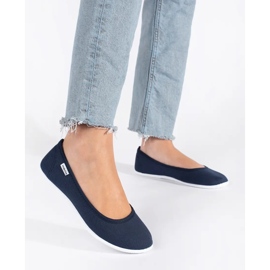 Ballerine da donna in tessuto blu navy 2