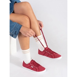 Sneakers basse da donna rosse rosso 1