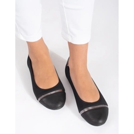 Ballerine piatte nere in similpelle nero 1