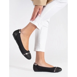 Ballerine piatte nere in similpelle nero 2