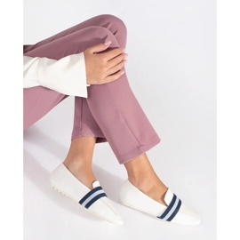 Ballerine bianche con strisce decorative bianco 2