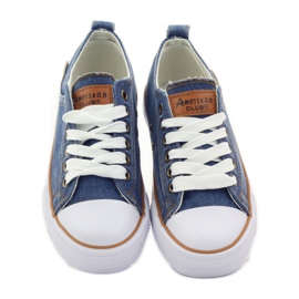 American Club DK jeans Sneakers americane blu marrone 4