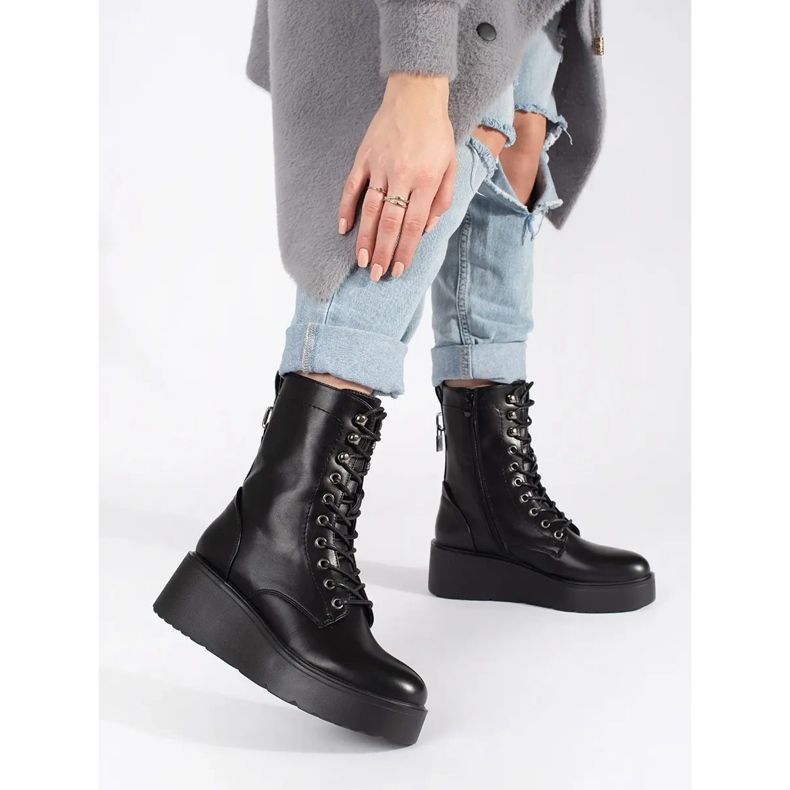 Seastar Scarpe da lavoro da donna nere con suola spessa nero 1