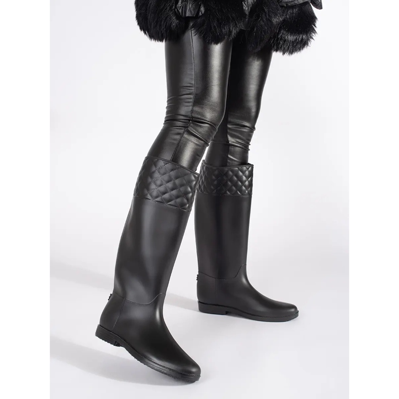 Stivali Wellington da donna di colore nero opaco 1