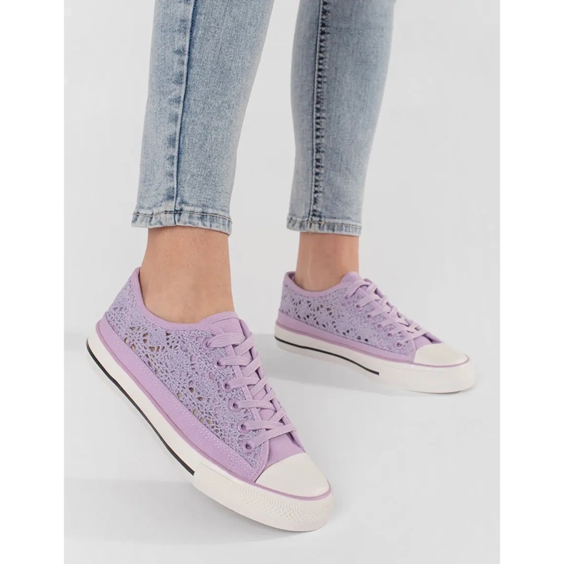 Violet Openwork Sneaker legate viola 1