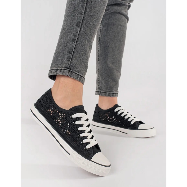 Sneaker legate open nere nero 1