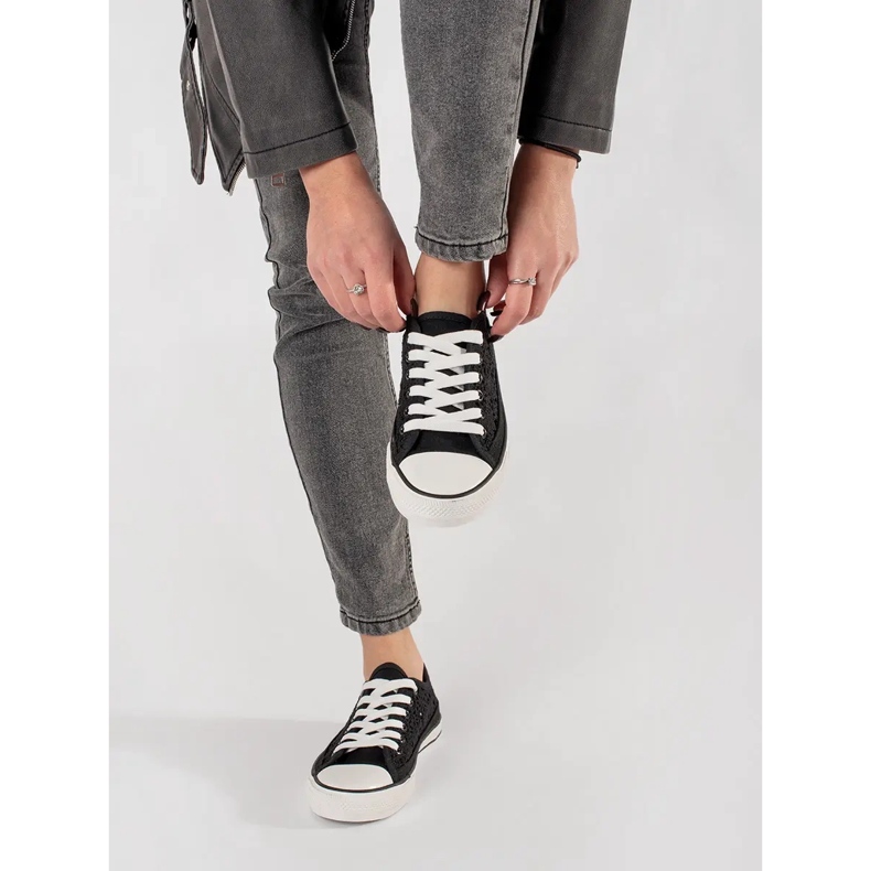 Sneaker legate open nere nero 2