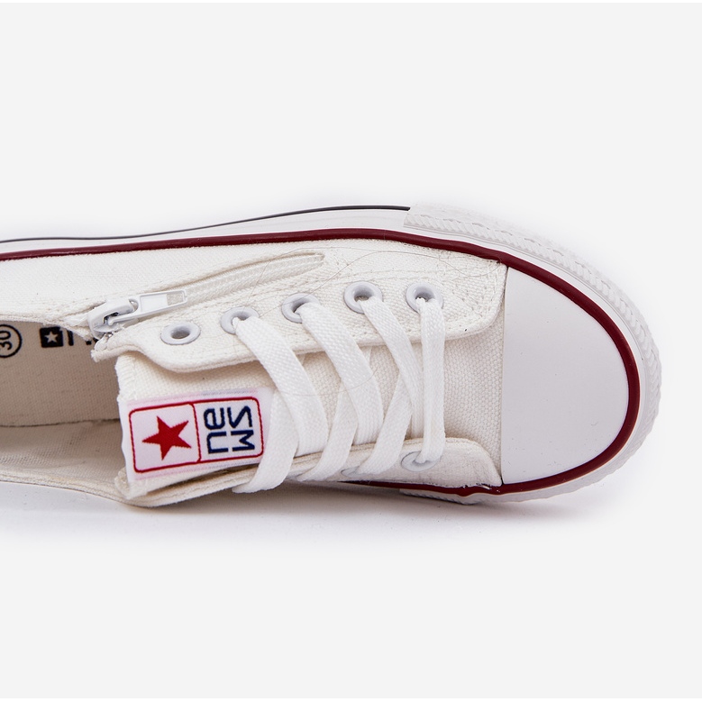 Sneaker in pizzo bianco basso per bambini bianca 2