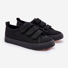 Gioventù sneaker in velcro basso nero 1