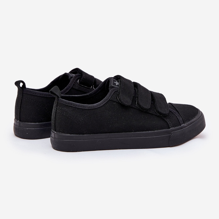 Gioventù sneaker in velcro basso nero 2