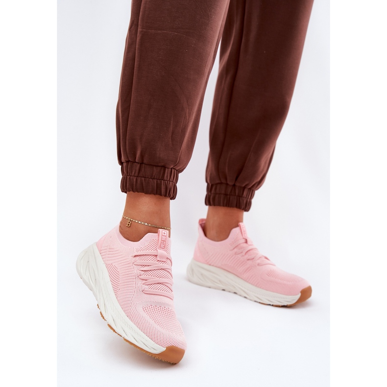 Comodi scarpe sportive femminili Big Star RR274A131 Sistema rosa hi-poolish 2